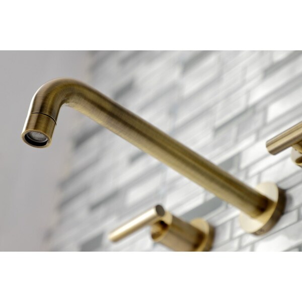 Roman Tub Faucet, Antique Brass, Wall Mount